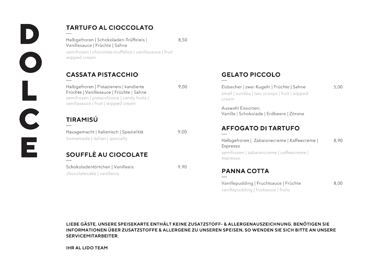 Menu Ristorante Pizzeria Al Lido In Hamburg - Hafencity-5